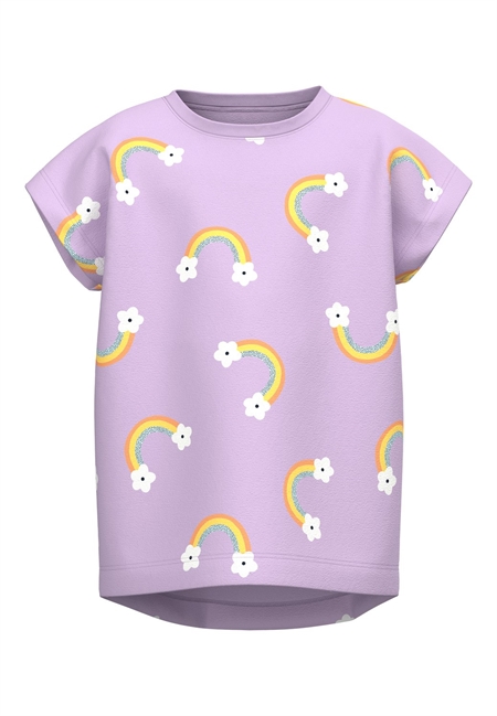 NAME IT T-shirt Vigga Orchid Bloom Rainbow